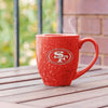 Rico Industries NFL Football San Francisco 49ers Primary 16 oz Team Color Laser Engraved Ceramic Coffee Mug