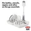 OXO Tot Travel Size Drying Rack with Bottle Brush- Gray