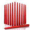 CANDWAX 12 inch Taper Candles Set of 12 - Dripless and Smokeless Candle Unscented - Slow Burning Candle Sticks - Red Candles