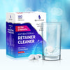 Retainer Cleaner & Denture Cleanser - 180 Effervescent Tablets 6 Month Supply Removes Stains, Discoloration, Odors, Plaque Clear Aligners, Mouth Night Guard, All Dental/Oral Appliances