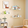 Fixwal Nursery Bookshelves, 16.5 Inch Floating Bookshelves for Wall Set of 3, Baby Kids Decor, Solid Wood Wall Mounted Shelves for Books, Toys and Decor Storage (White)