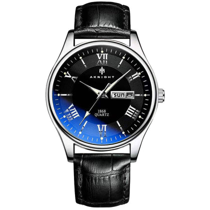 BENYAR Watches for Men, Analog Quartz Chronograph Waterproof Luminous Mens Watches, Leather Strap Business Fashion Designer Dress Men's Wrist Watches, Black