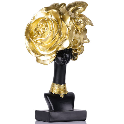 African american decor,African living room decorations,Black and Gold room decorations for girls,African Girl Bust Statues for Home Decor,Gold Office Decor for Women,African home decor clearance,Gift
