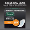 Depend Incontinence/Bladder Control Shields, Pads for Men, Light Absorbency, 174 Count (3 Packs of 58) (Packaging May Vary)