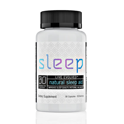 Live Evolved Sleep - Natual Sleep Aid - Relax - Unwind w/Valerian Root, Ashwagandha, GABA, 5-HTP, Melatonin, L-Theanine