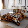 Manfei Tiger 3D Print Bedspread King Size Wild Animals Bedding Set 3pcs for Kids Teens Room Decor,Animal Fur Quilted Coverlet Soft Breathable Bedding Quilt with 2 Pillowcases