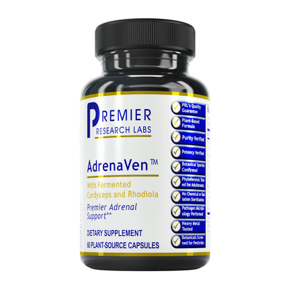 Premier Research Labs AdrenaVen - Supports Adrenal Gland Health & Stress Response - Adaptogen Blend & Supplements - for Adrenal Health - 30 Servings - 60 Plant-Source Capsules