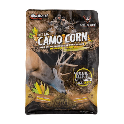 Evolved Habitats Dirt Bag Camo Corn Powder Deer Attractant - Dirt-Colored Crushed Corn Blend Food Supplement Deer Feed 5 Pound (Pack of 1)