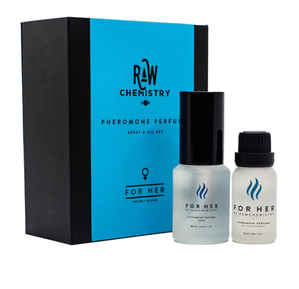 RawChemistry For Her A Pheromone Infused Perfume Gift Set [Attract Men] - Elegance, Extra Strength Pheromone Formula 1 Fl. Oz