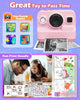 Anchioo Instant Print Camera for Kids, 2.4 Inch Screen Kids Camera for Girls with 3 Print Paper, Birthday Gift for Girls Boys Age 3-12, 1080P Instant Camera Toys for 3 4 5 6 7 8 Year Old Girl - Pink