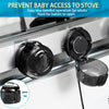 Stove Knob Covers Child Safety - (Pack 5 +1) Upgraded Double-Key Locks Gas Stove Knob Covers, Oven Stove Baby Proof Knobs for Gas Range Guard Kitchen Childproof/Kids Proofing, Universal Clear Black