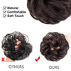 MORICA 1PCS Messy Hair Bun Hair Scrunchies Extension Curly Wavy Messy Synthetic Chignon for Women (1-6#(Dark Brown))