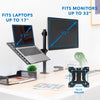 Mount-It! Laptop Desk Mount with Monitor Arm | Dual Laptop and Monitor Stand with Clamp and Grommet Base and Ventilated Tray