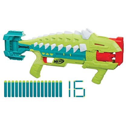 Nerf DinoSquad Armorstrike Dart Blaster, 16 Darts, Indoor and Outdoor Games, Dinosaur Toys for 8 Year Old Boys and Girls and Up
