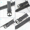 REZERO Handmade Genuine Leather Watch Band, 20mm Leather Watch Straps Smart Watchbands/Wristbands for Men Women, Black Band with Black Pin Buckle