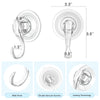 VIS'V Suction Cup Hooks, Small Clear Heavy Duty Vacuum Suction Hooks with Wipes Shower Suction Cup Hangers Removable Reusable Window Glass Door Suction Holder for Bathroom Kitchen Decor - 4 Pcs