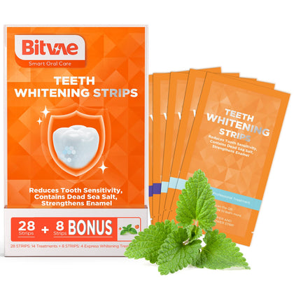 Teeth Whitening Strip for Senitive Teeth - Whitening Without The Sensitivity, Professional Bitvae White Strips, 18 Treatments 36 Strips