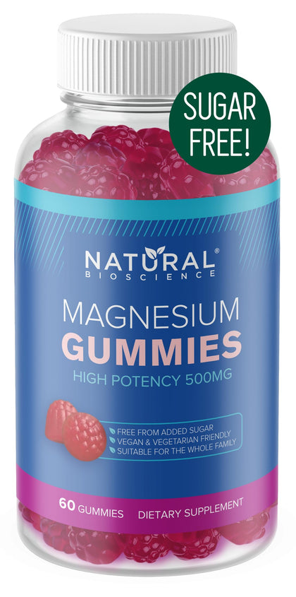 Sugar-Free Magnesium Gummies for Adults - High Potency 500mg Magnesium Supplement, High Absorption Magnesium Citrate Gummies, Vegan Anti-Stress Gummies, Magnesium for Sleep & Relaxation, 60 Gummies