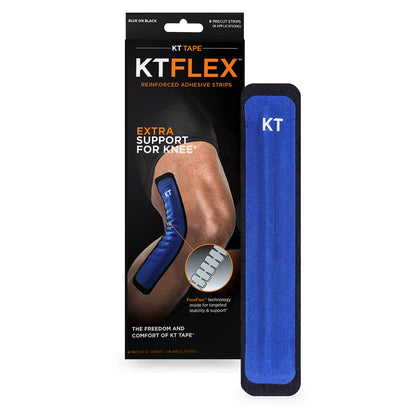 KT Tape KT Flex Reinforced Adhesive Strips for Knees, 8 pack, 10
