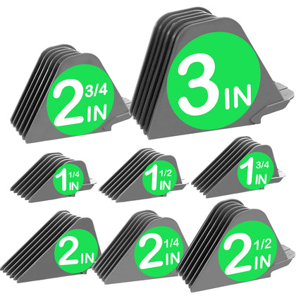 3 Inch Large Clipper Guards, XL Clipper Guards with 8 Cutting Lengths from 3in & 2.75in & 2.5in & 2.25in & 2in & 1.75in & 1.5in & 1.25in Fits Most Wahl Full Size Hair Clippers (8pcs Gray 3 Inch)