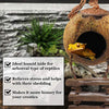 SunGrow Leopard Gecko Coconut Husk Hut with Ladder, with Shell Opening, Cave Habitat with Hanging Loop, 1 Pc per Pack