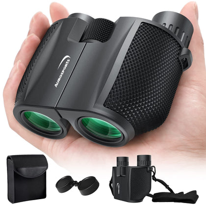 Aurosports 10x25 Binoculars for Adults and Kids, Large View Compact Binoculars with Low Light Vision, Easy Focus Small Binoculars for Bird Watching Outdoor Travel Sightseeing Concerts Hunting Hiking