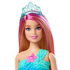 Barbie Dreamtopia Doll, Mermaid Toy with Water-Activated Light-Up Tail, Pink-Streaked Hair & 4 Colorful Light Shows , 12 inches