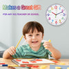 AIRUIFU Wall Clock for Kids Learning to Tell Time, 12 Inches Silent Analog Clock for Kids Room Decor/Bedroom/Classroom/Playroom, Colorful Teaching Clock Helps Kids Easier to Tell Time