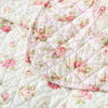 Reaowazo Qucover Pink Floral Quilted Blanket 100% Cotton Floral Patchwork Quilts Single Bedspread Throw for Couch Beds 59x79 Inch
