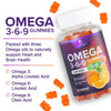 Omega 3 6 9 Vegan Gummies - Triple Strength Omega 3 Supplement Essential Oil Gummy - Omega 369 Heart Support and Brain Support for Women, Men & Pregnant Women, Non-GMO, Orange Flavor - 60 Gummies