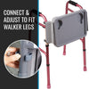 DMI Walker Tray, Rollator Tray, Mobility and Walker Accessory Tray Table Fits Most Standard Walkers, Folding with Two Cup Holders and Tool Free Assembly, 16 x 11.8