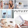 FutuxyTech Adjustable Angle Reusable Glass Phone Holder Mirror Mount, Compatible with iPhone, iPad, Any Size Phone or Tablet, White