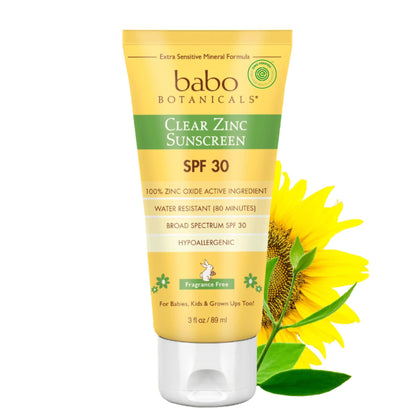 Babo Botanicals Sheer Zinc Mineral Sunscreen Lotion SPF30 - Natural Zinc Oxide - Shea Butter - Face & Body - Water Resistant - Fragrance-Free - EWG Verified - Vegan - For all ages