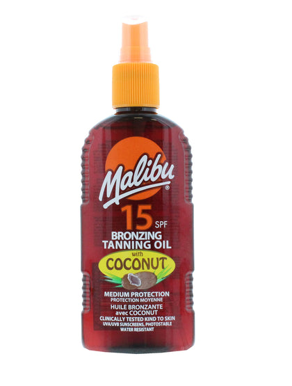 Malibu Spf 15 Bronzing Tanning Oil With Coconut, 200 Ml