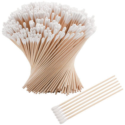 Foraineam 2000 Pcs 6 Inch Long Cotton Swabs with Wooden Handles, Cotton Tipped Applicator for Cleaning, Cotton Sticks Oil Makeup Supplies Glue Applicators, Eye Ears Eyeshadow Brush and Remover Tool