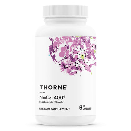 THORNE NiaCel 400 - Nicotinamide Riboside Supplement - Support Healthy Aging, Cellular Energy Production, and Sleep-Wake Cycle - NSF Certified for Sport - Gluten Free - 60 Capsules - 60 Servings