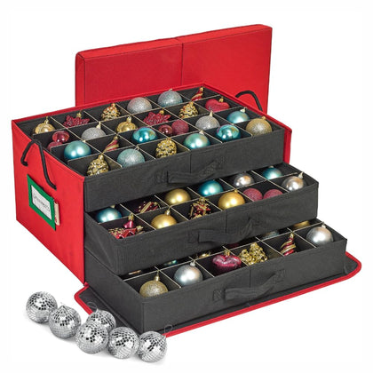 HOLDN STORAGE Christmas Ornament Storage Container Box with Dividers - Stores up to 72-3