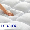 HYLEORY Extra Thick Mattress Topper, Down Alternative Overfill Plush Mattress Pad Cover Topper, Cooling Pillow Top with 8-21Inch Deep Pocket (White, Queen)