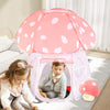 Play Tent for Kids Pop Up Tent Indoor Outdoor Boys and Girls Playhouse with Exquisite Design for Imaginative Mushroom Tent by CRAWLBO Patent Pending (Pink, Small)