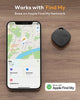 ATUVOS Key Finder, Bluetooth Tracker Works with Apple Find My (iOS only), IP67 Waterproof, Replaceable Battery,Privacy Protection, Lost Mode,Item Locator for Bags, and More 4 Pack Black