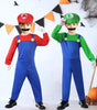 BOMLY Mario Costume for Kids Halloween Plumber Cosplay Outfit Boys Jumpsuit with Accessory (Kids-Red, Medium)
