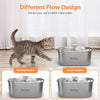 Cat Water Fountain Stainless Steel: 3.2L/108oz Pet Fountain Water Bowl Dog Drinking Dispenser Cat Feeding & Watering Supplies Animal Metal Kitty Spout for Cats Inside with 4 Replacement Filters