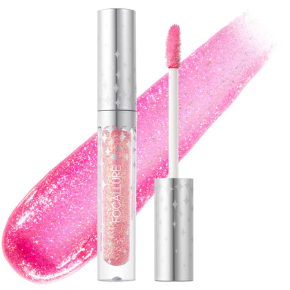 FOCALLURE Glitter Liquid Lipstick,Hydrating,Moisturizing Lip Gloss for Women,Sparkly Shimmer Lip Makeup,Long Lasting,Lightweight Formula for Lip Color and Shine,Candy Wrappers