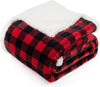BEAUTEX Sherpa Fleece Throw Blanket, Super Soft Warm Buffalo Plaid Plush Blankets and Throws, Lightweight Cozy Fuzzy Blanket for Couch Sofa Bed (Red, 50
