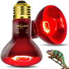 REPTIZOO 75W Reptile Heat Lamp Bulb 2PCS Infrared Heat Emitter Red Heat Lamp for Reptile Amphibian, Infrared Basking Spot Light Bulb