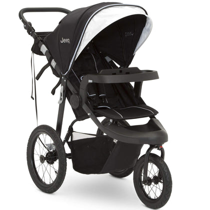 Jeep Hydro Sport Plus Jogger by Delta Children, Includes Car Seat Adapter, Black, Neoprene, Leather
