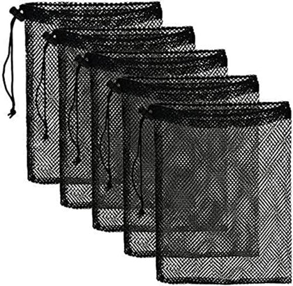 8PCS Mesh Bags Drawstring Bag Set - Nylon Mesh Drawstring Bags with Cord Lock Closure - Delicates Laundry Bag For Washing Machine - Small Gym Bag for Basketball, Volleyball, Football, Golf Stuff Balls