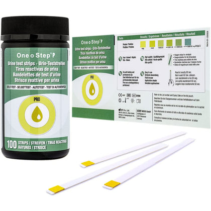 One Step Protein Urine Testing Kit, 100 Test Strips, Quick, Accurate Results, 60 Seconds, Home Urinalysis, Proteinuria Check