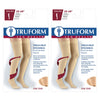 Truform 30-40 mmHg Compression Stockings for Men and Women, Thigh High Length, Dot-Top, Closed Toe, Black, Large, 2 Count