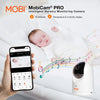 MobiCam PRO Intelligent Baby Monitor: Full HD, Pan & Tilt, Color Night Vision, Motion Tracking,10 lullabies, Temp & Humidity Readings. Supports Cloud & SD Storage, Smart App Compatible